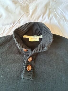 Weatherproof Men’s Dark Gray Zip-Up Sweater with Button Placket